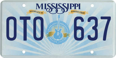 MS license plate OTO637