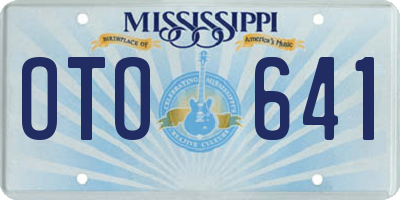 MS license plate OTO641