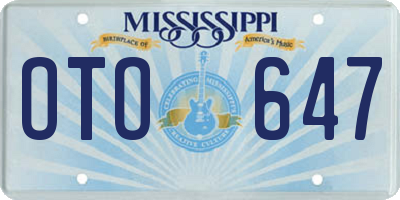 MS license plate OTO647