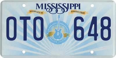 MS license plate OTO648