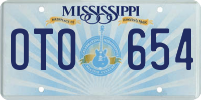 MS license plate OTO654