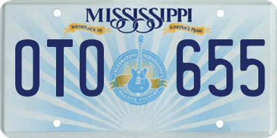 MS license plate OTO655