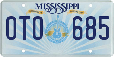 MS license plate OTO685