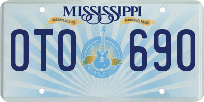 MS license plate OTO690