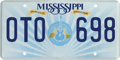 MS license plate OTO698