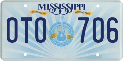MS license plate OTO706