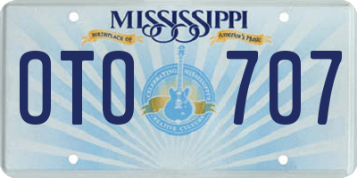 MS license plate OTO707