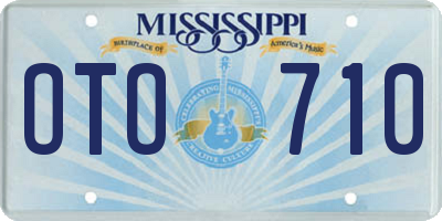 MS license plate OTO710