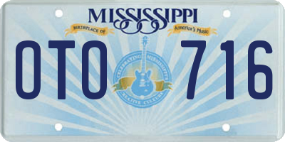 MS license plate OTO716