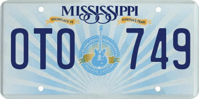 MS license plate OTO749