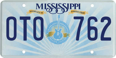 MS license plate OTO762