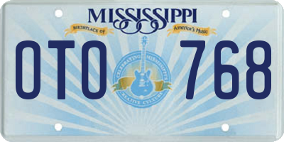 MS license plate OTO768