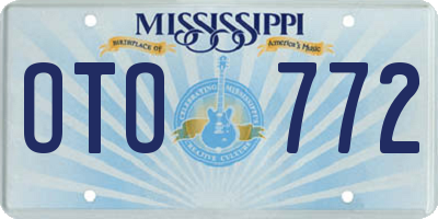 MS license plate OTO772