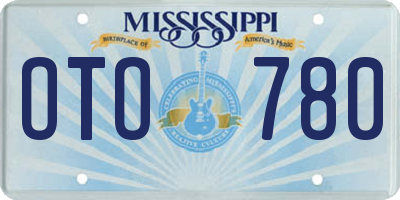 MS license plate OTO780