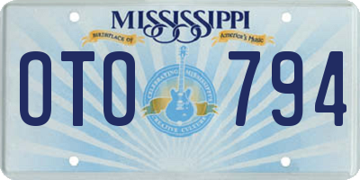 MS license plate OTO794