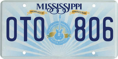MS license plate OTO806