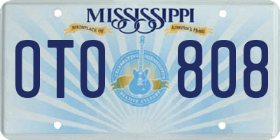 MS license plate OTO808