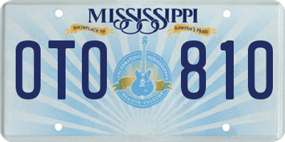 MS license plate OTO810