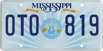 MS license plate OTO819