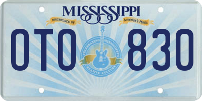 MS license plate OTO830