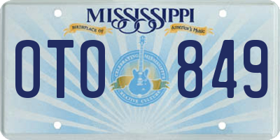 MS license plate OTO849