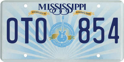MS license plate OTO854