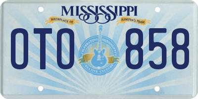 MS license plate OTO858