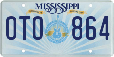 MS license plate OTO864