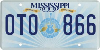 MS license plate OTO866