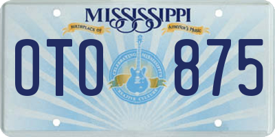 MS license plate OTO875