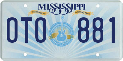 MS license plate OTO881