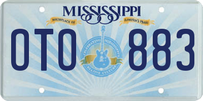 MS license plate OTO883