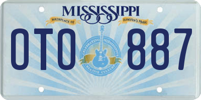 MS license plate OTO887