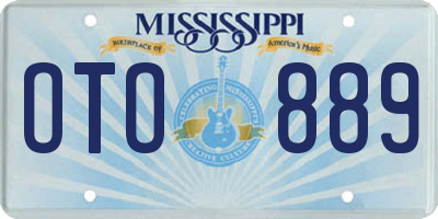 MS license plate OTO889