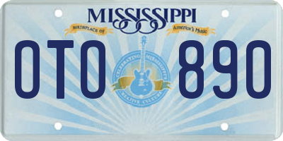 MS license plate OTO890