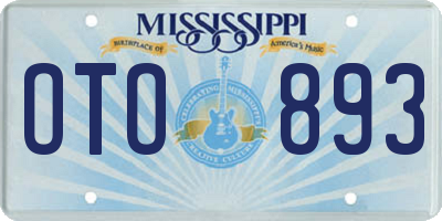 MS license plate OTO893