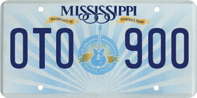 MS license plate OTO900