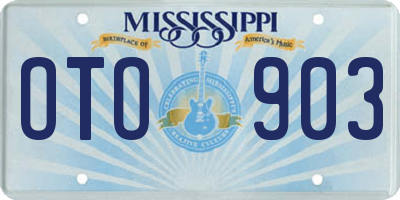 MS license plate OTO903