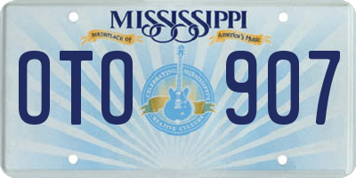 MS license plate OTO907