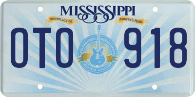 MS license plate OTO918