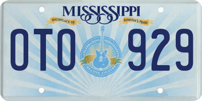 MS license plate OTO929