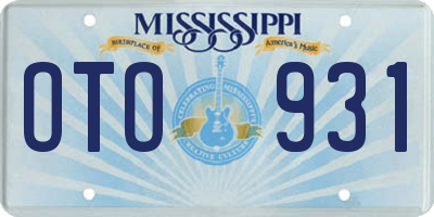 MS license plate OTO931