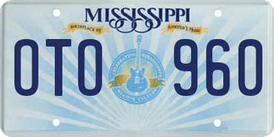 MS license plate OTO960