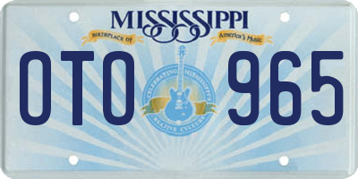 MS license plate OTO965