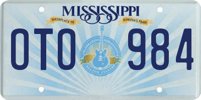 MS license plate OTO984