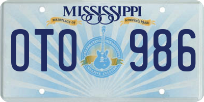 MS license plate OTO986