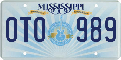MS license plate OTO989