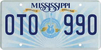 MS license plate OTO990
