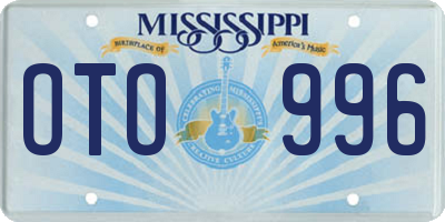 MS license plate OTO996