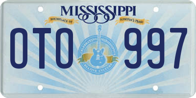 MS license plate OTO997